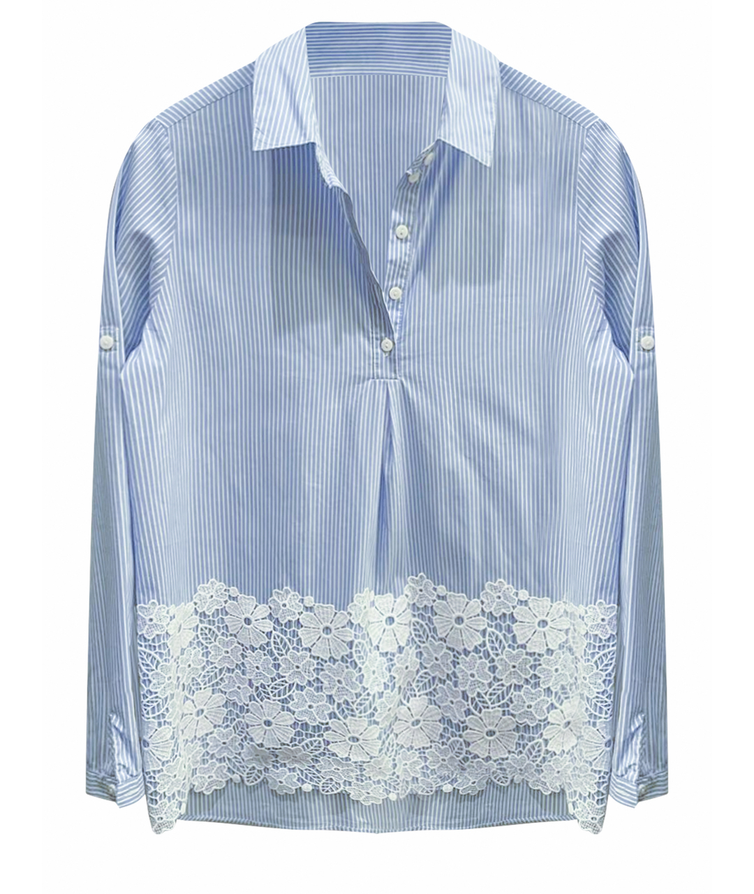 ERMANNO SCERVINO JUNIOR Голубая хлопковая рубашка/блузка, фото 1
