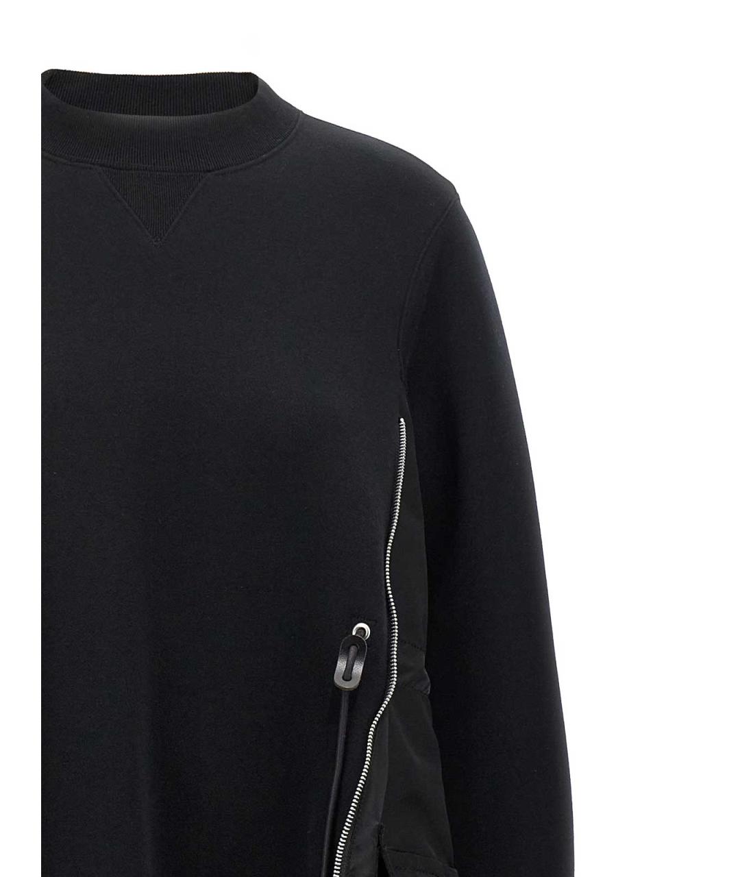 SACAI Черное хлопковое повседневное платье, фото 4