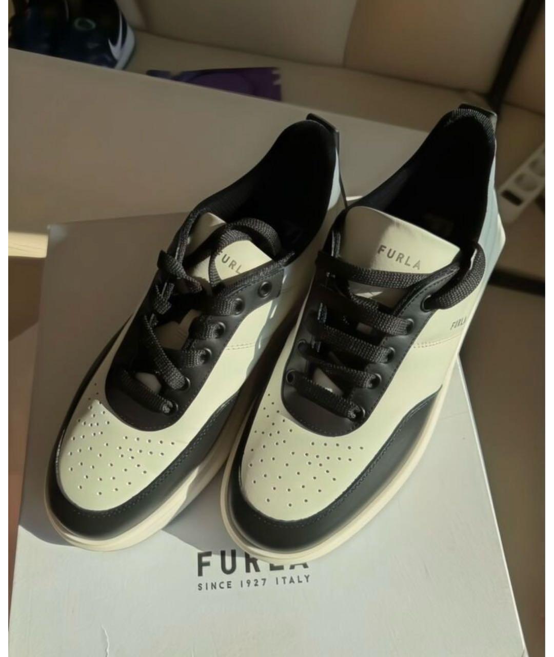 FURLA Белые кожаные кеды, фото 2