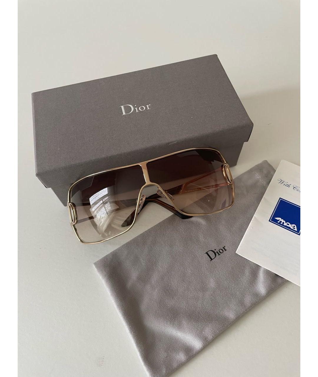CHRISTIAN DIOR Коричневые пластиковые солнцезащитные очки, фото 4