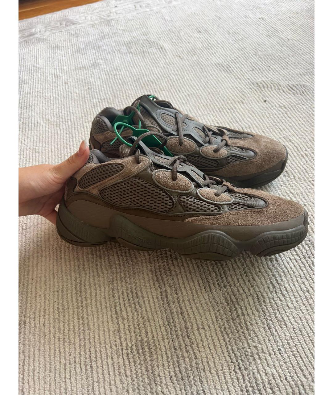 ADIDAS YEEZY Коричневые текстильные низкие кроссовки / кеды, фото 2