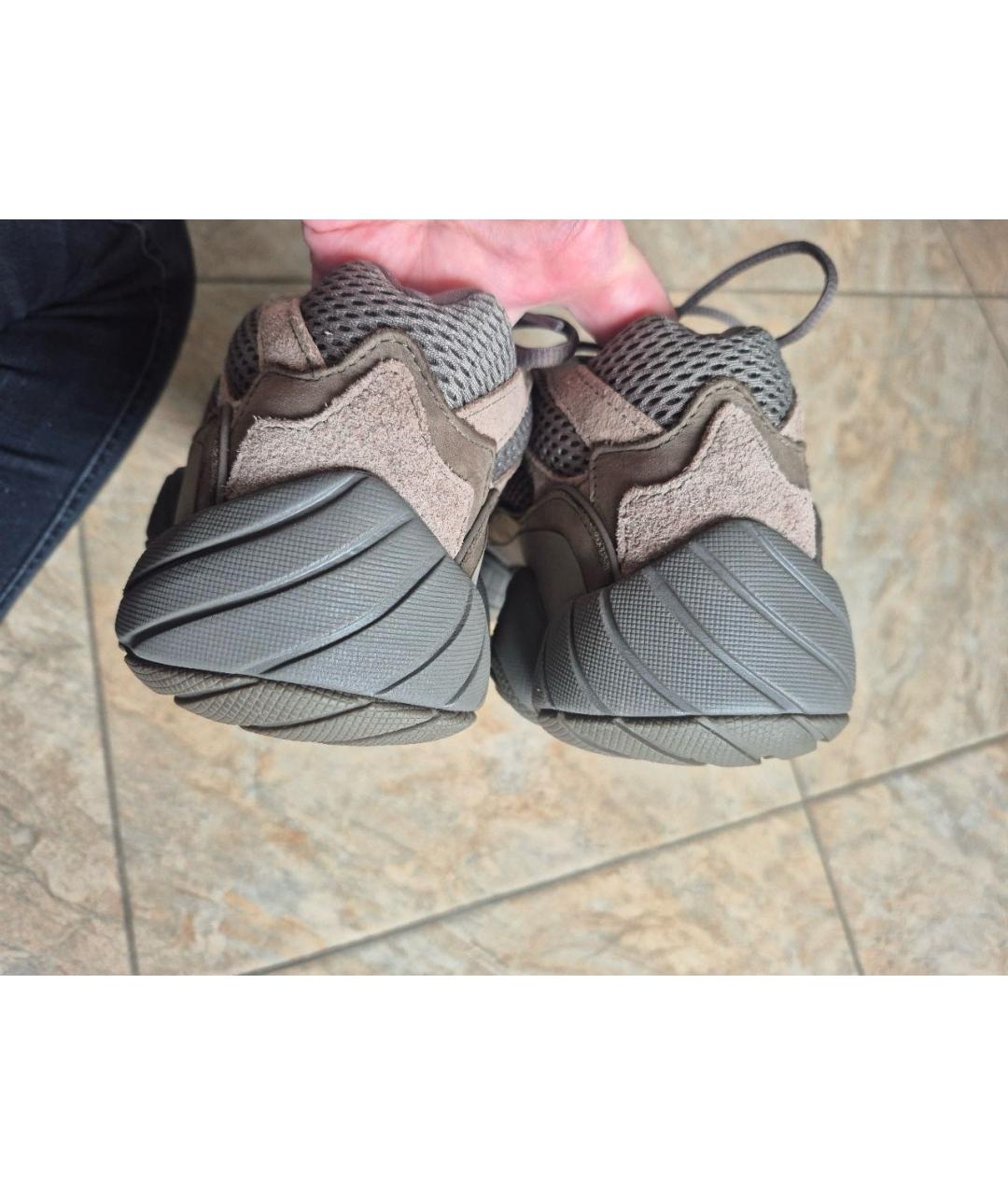 ADIDAS YEEZY Коричневые текстильные низкие кроссовки / кеды, фото 5