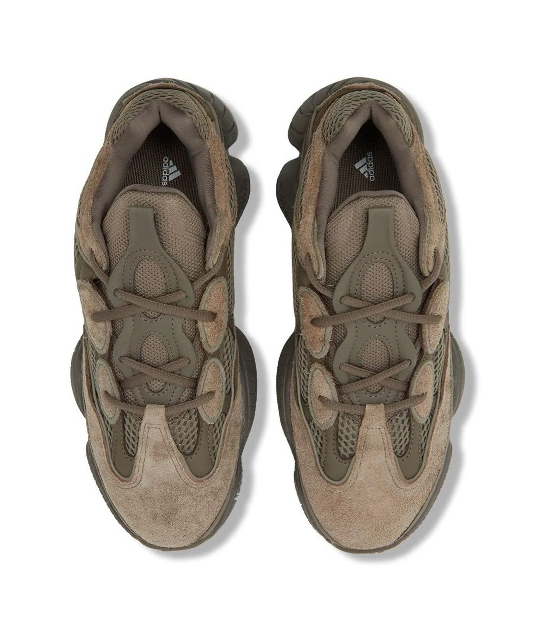 ADIDAS YEEZY Коричневые текстильные низкие кроссовки / кеды, фото 3