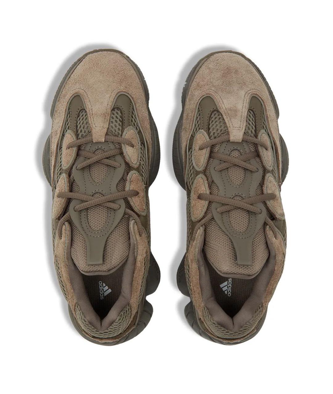 ADIDAS YEEZY Коричневые текстильные низкие кроссовки / кеды, фото 4