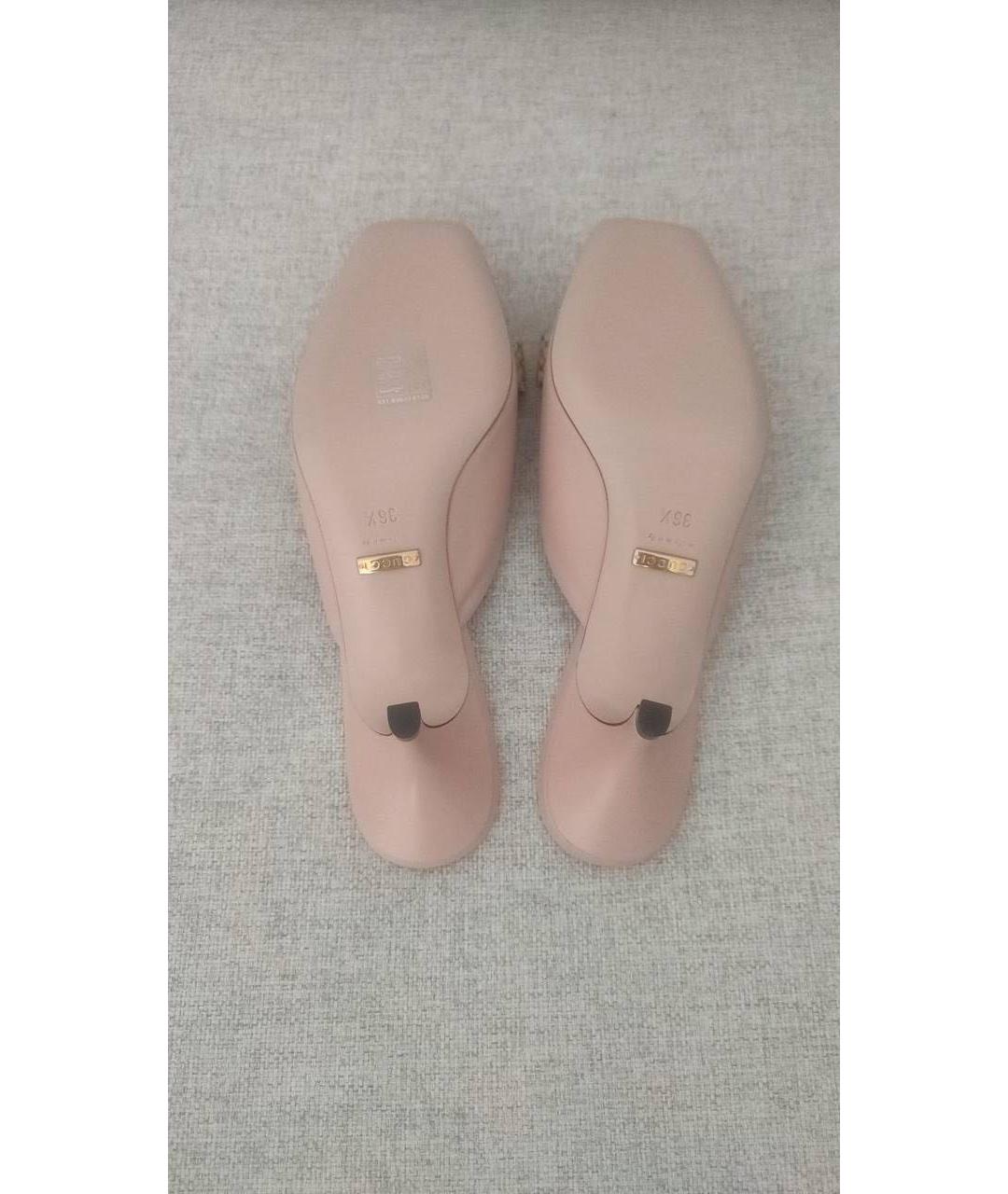 GUCCI Розовые кожаные мюли, фото 4