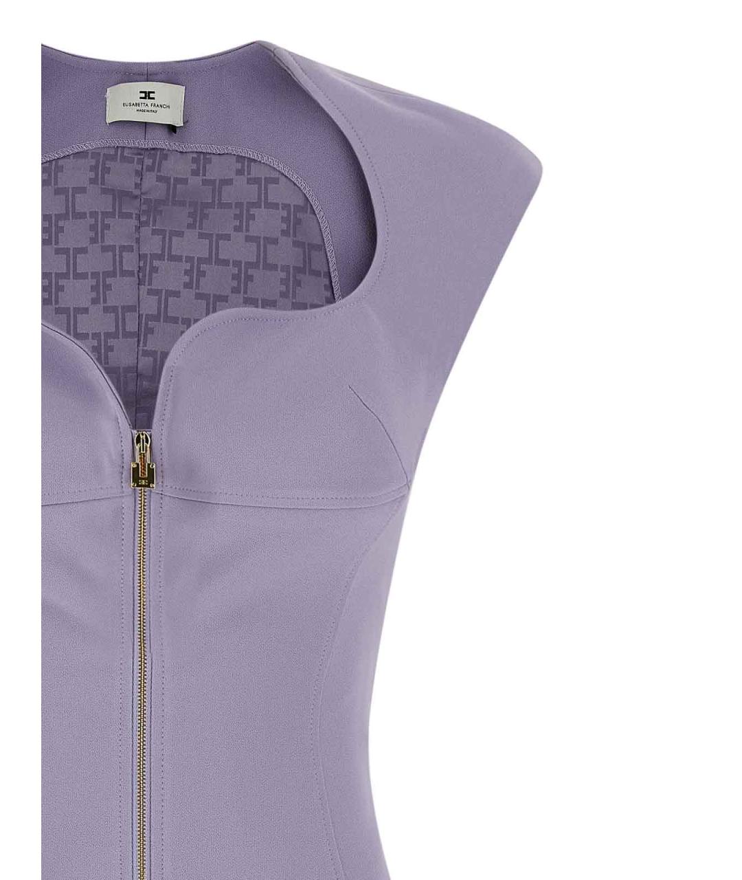 ELISABETTA FRANCHI Фиолетовое полиэстеровое повседневное платье, фото 3