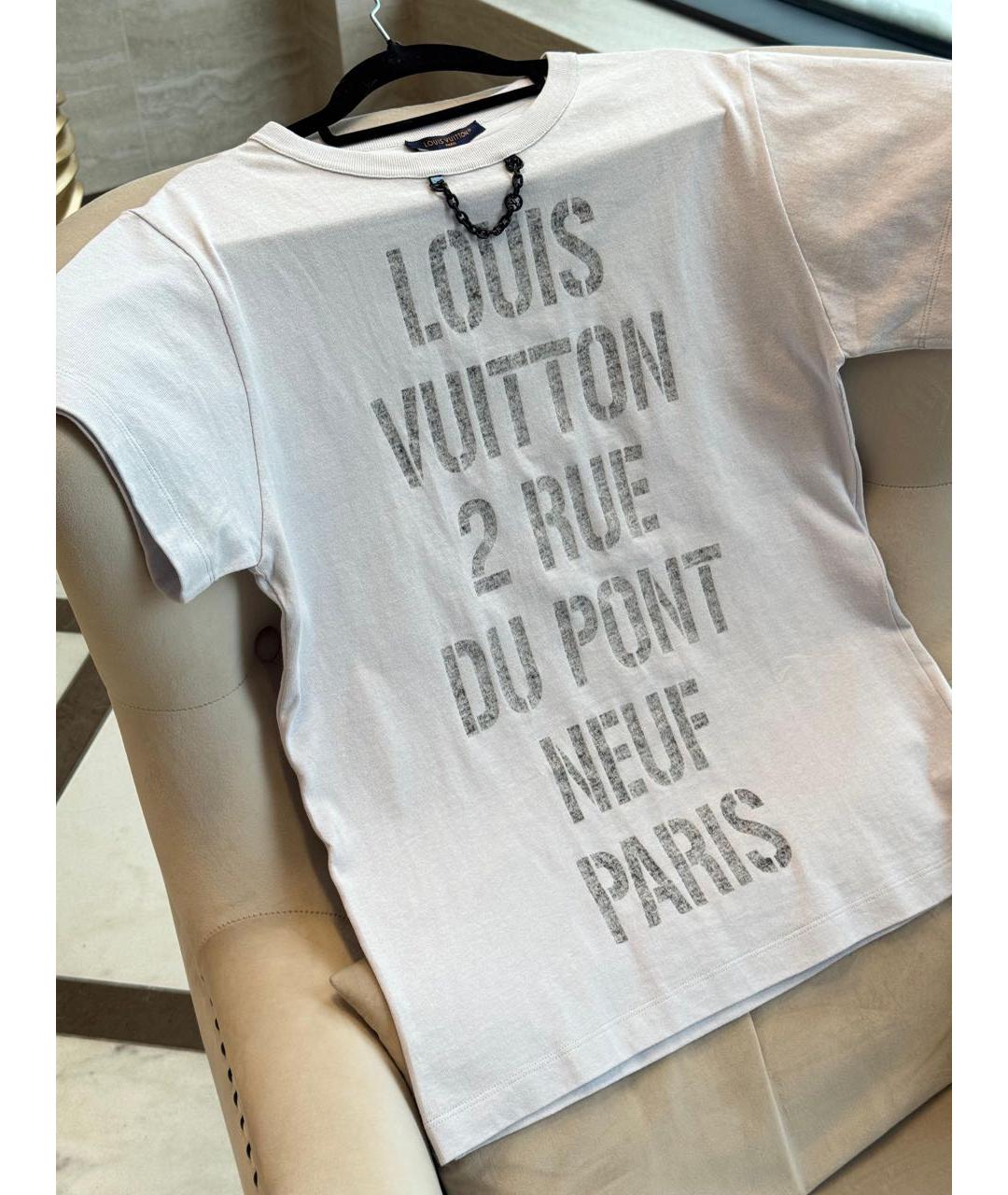 LOUIS VUITTON Серая хлопковая футболка, фото 4