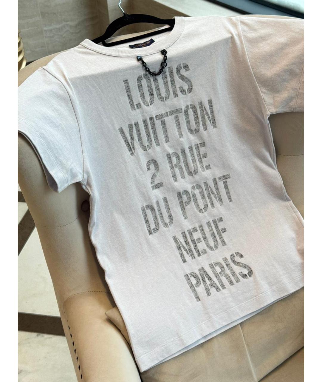 LOUIS VUITTON Серая хлопковая футболка, фото 3