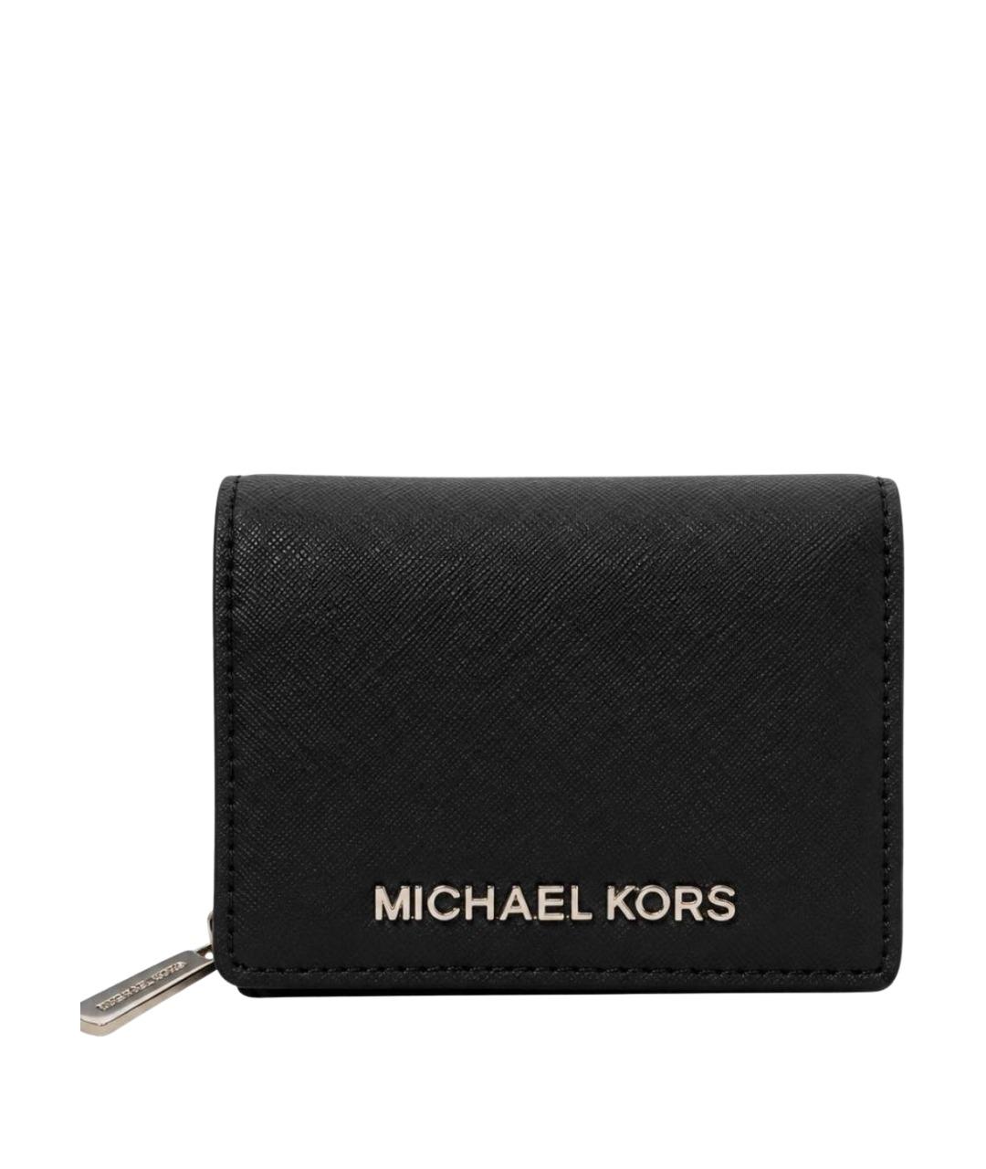MICHAEL KORS Черный кожаный кошелек, фото 1
