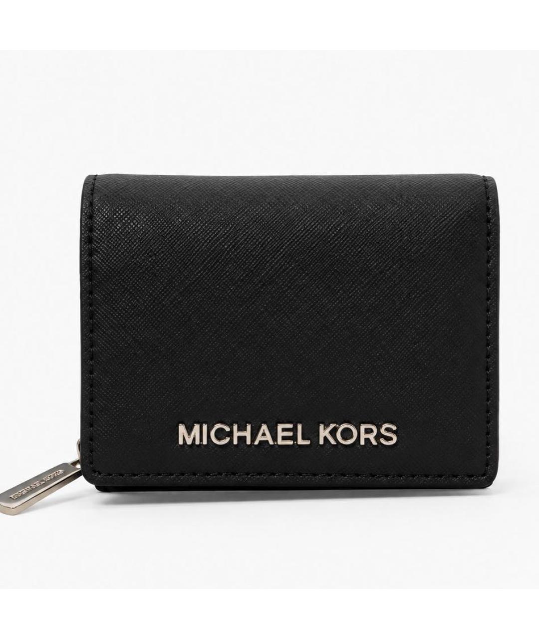 MICHAEL KORS Черный кожаный кошелек, фото 8