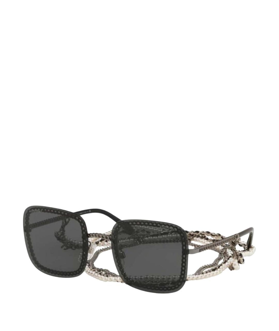 CHANEL Черные металлические солнцезащитные очки, фото 1