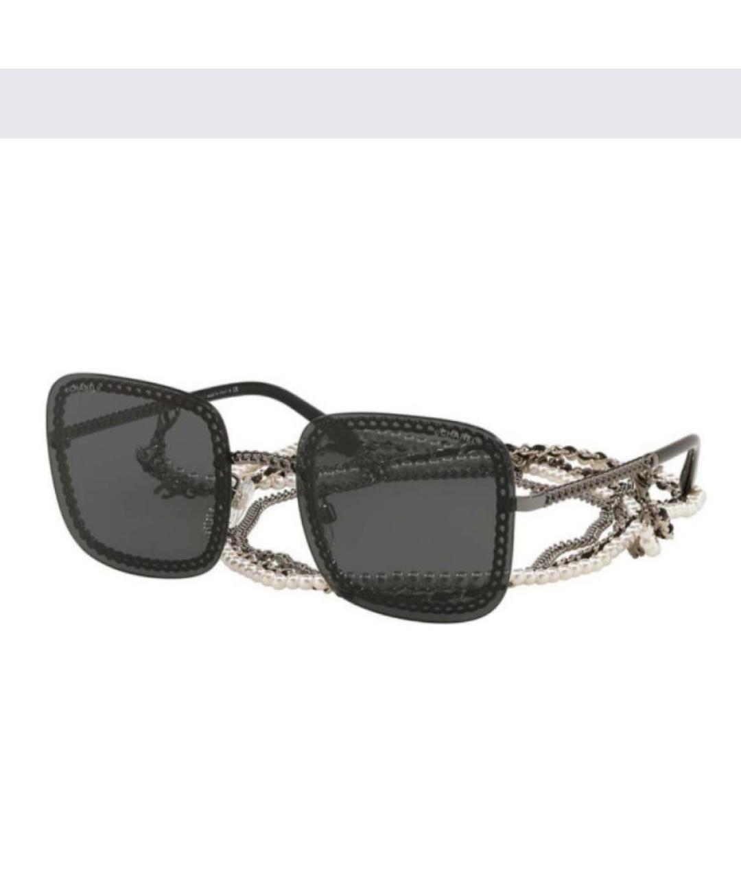 CHANEL Черные металлические солнцезащитные очки, фото 9