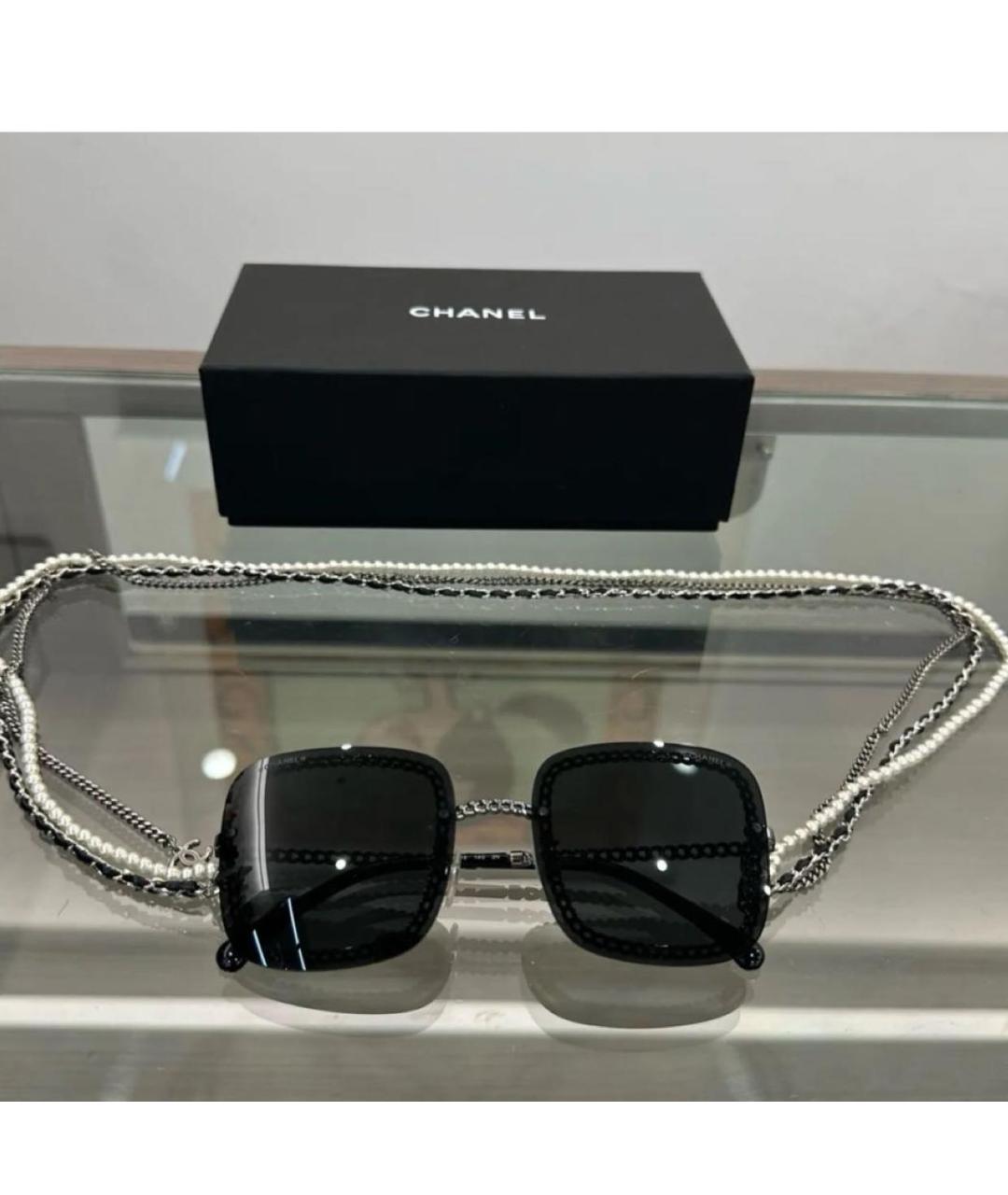 CHANEL Черные металлические солнцезащитные очки, фото 6