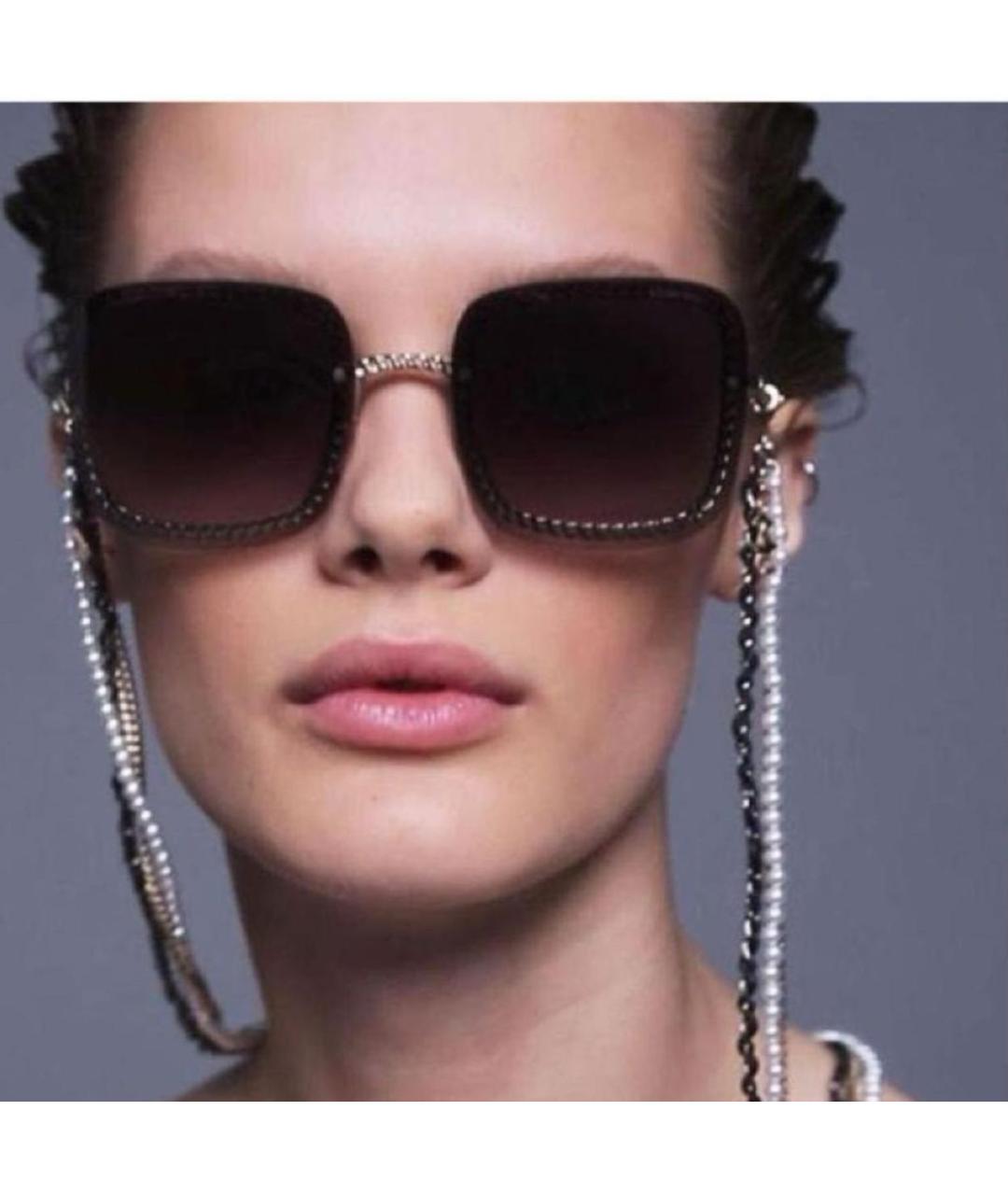 CHANEL Черные металлические солнцезащитные очки, фото 5