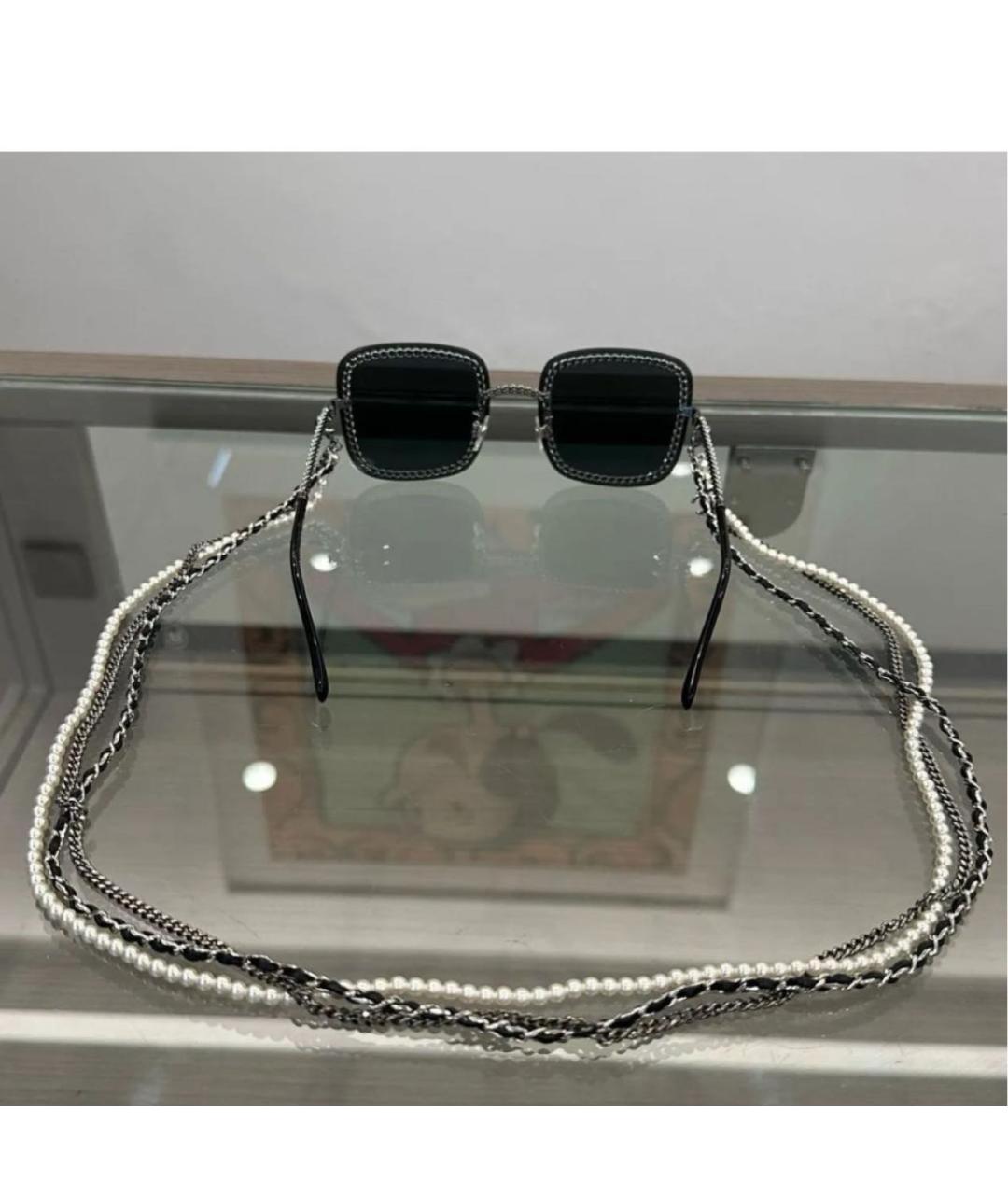 CHANEL Черные металлические солнцезащитные очки, фото 3