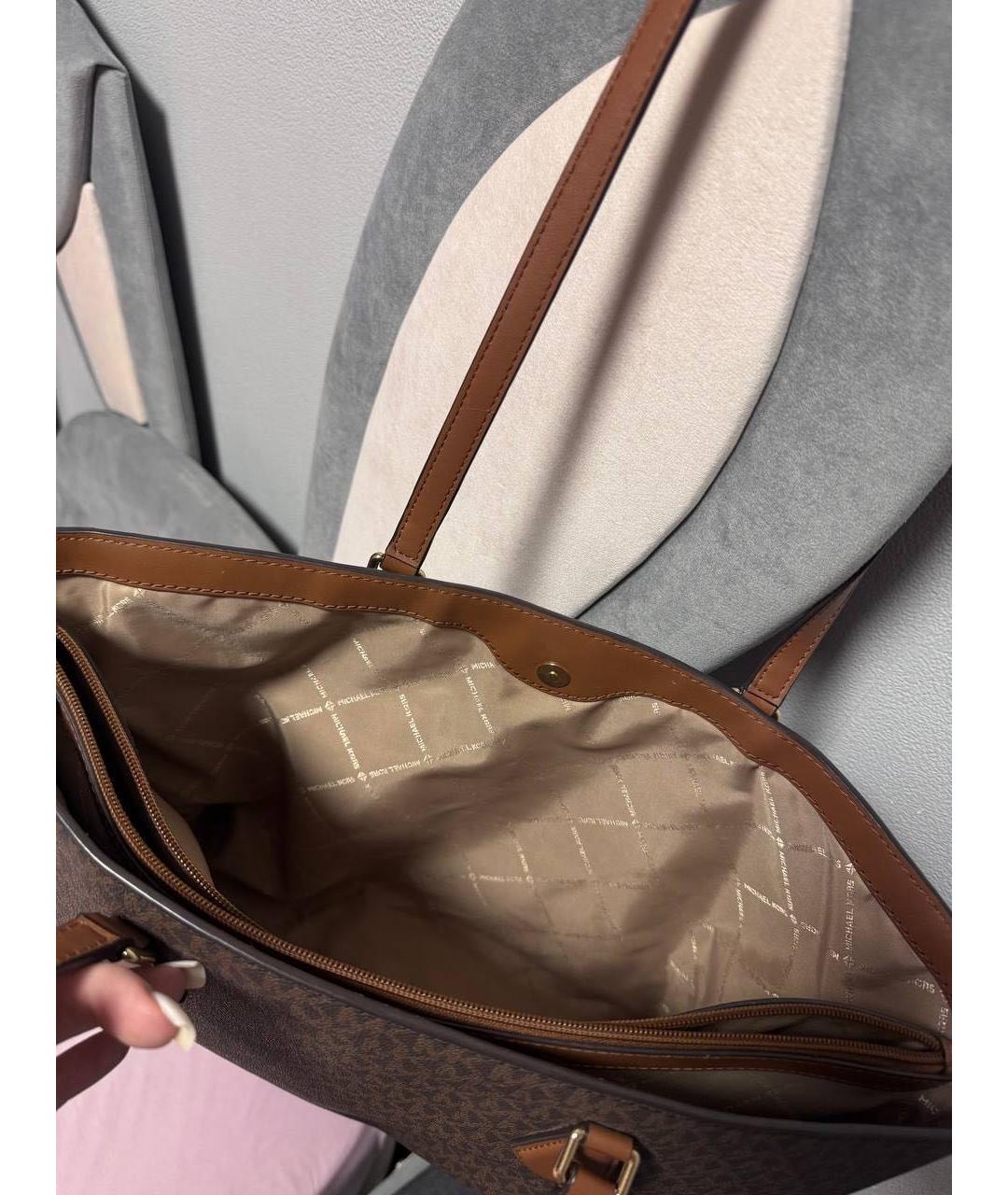 MICHAEL KORS Коричневая сумка тоут, фото 7
