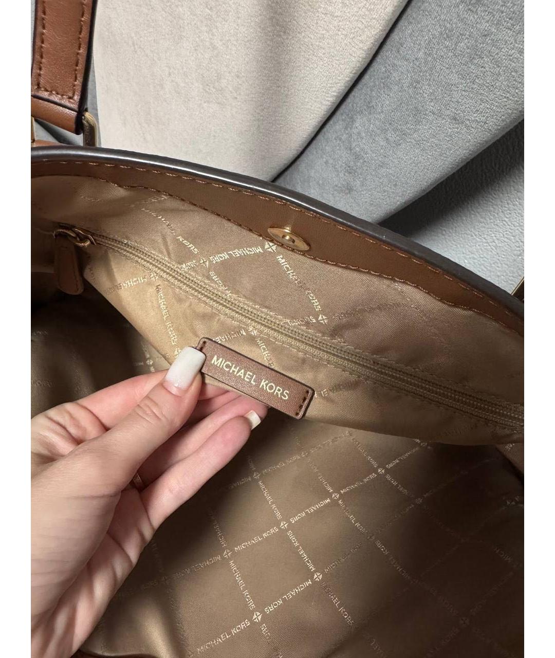 MICHAEL KORS Коричневая сумка тоут, фото 5
