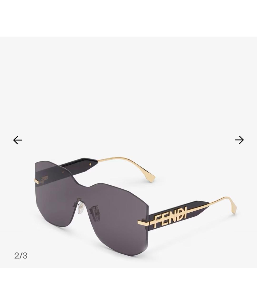 FENDI Черные металлические солнцезащитные очки, фото 5