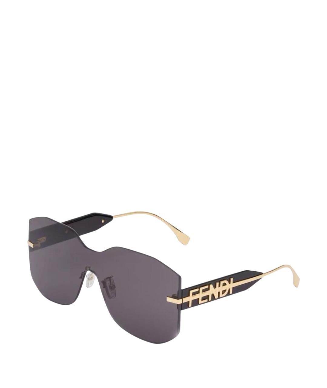 FENDI Черные металлические солнцезащитные очки, фото 1
