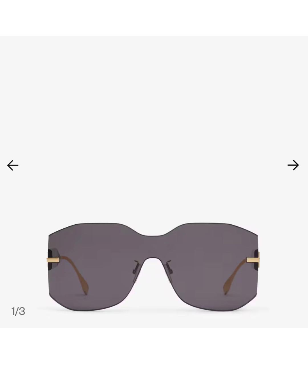 FENDI Черные металлические солнцезащитные очки, фото 2