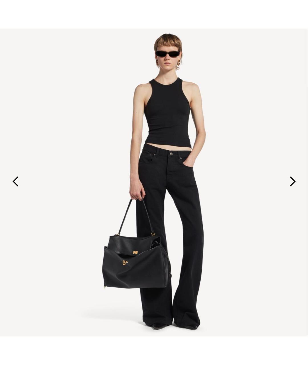 BALENCIAGA Черная кожаная сумка через плечо, фото 5