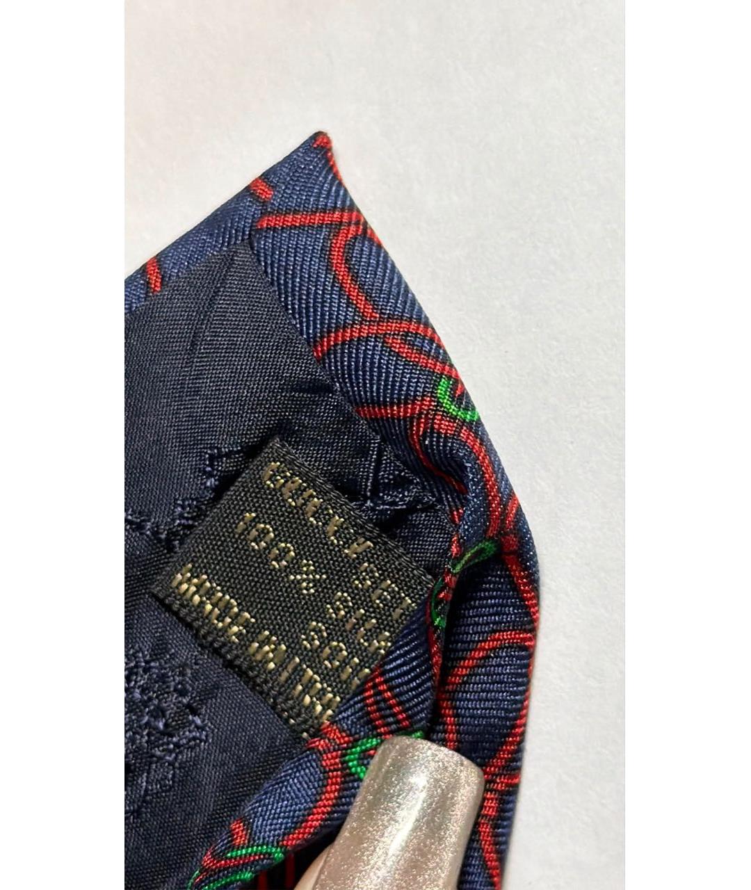 GUCCI Темно-синий шелковый галстук, фото 5