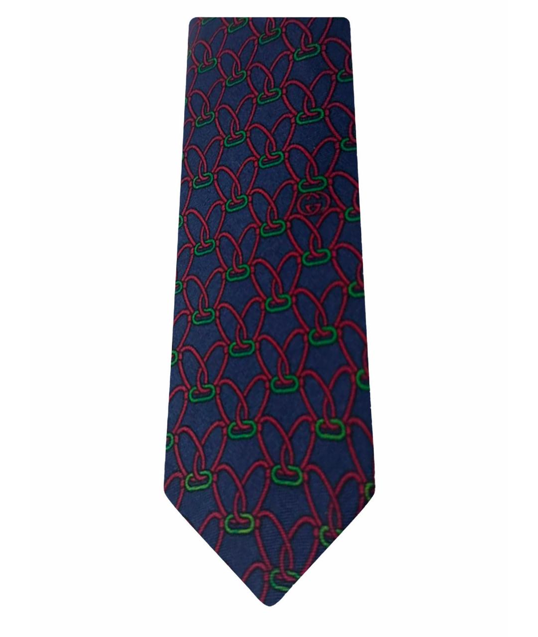 GUCCI Темно-синий шелковый галстук, фото 1