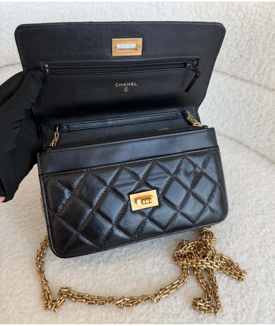 CHANEL Черная кожаная сумка через плечо, фото 6