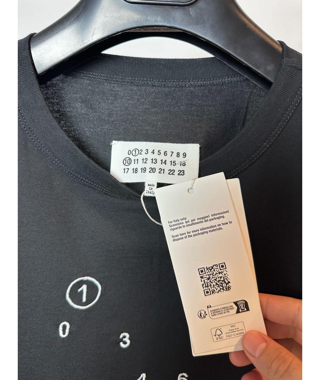 MAISON MARGIELA Черная хлопковая футболка, фото 3