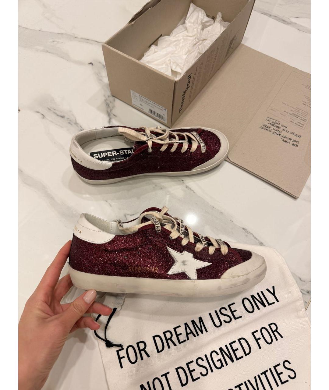 GOLDEN GOOSE Бордовые кроссовки, фото 4