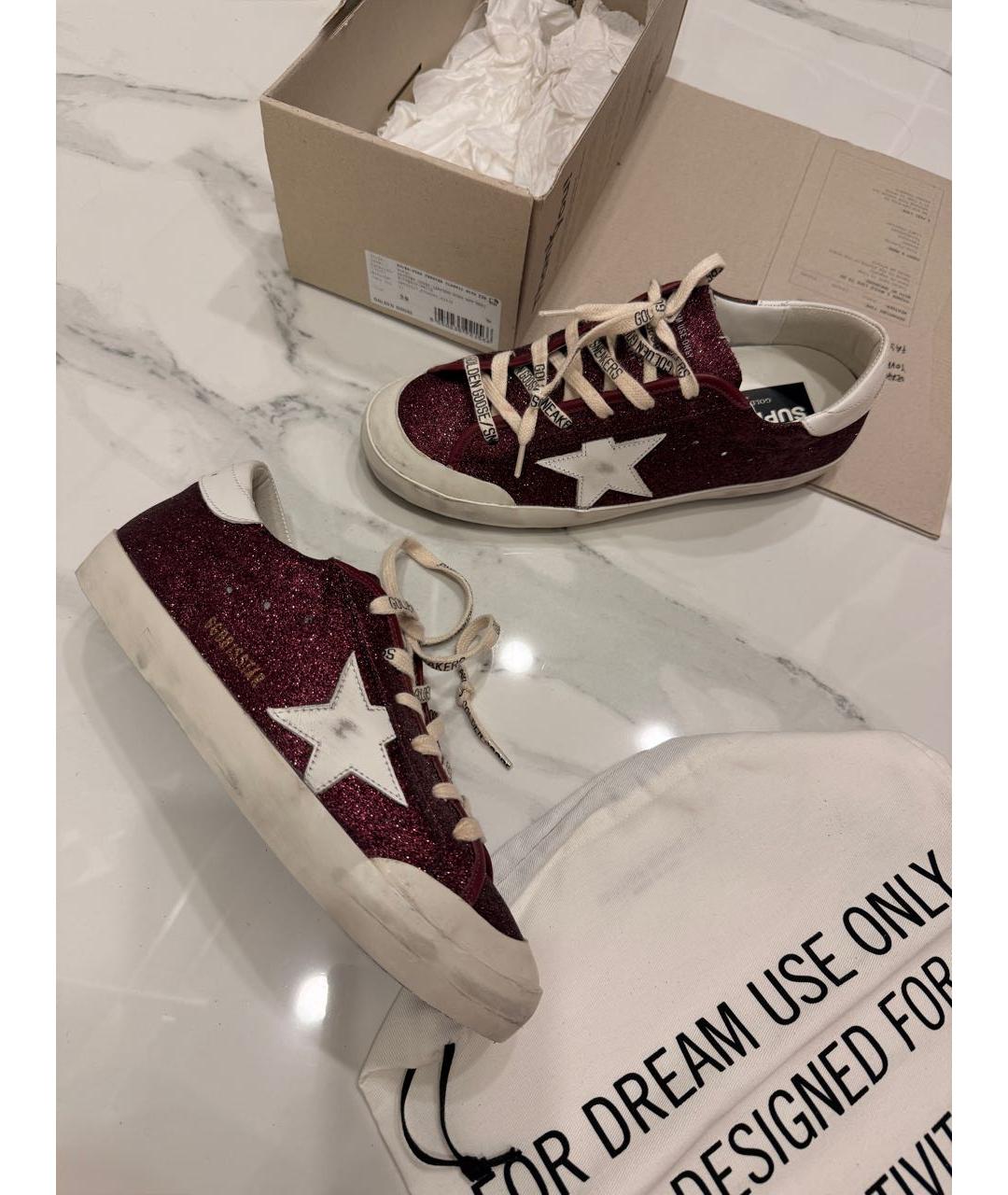 GOLDEN GOOSE Бордовые кроссовки, фото 2