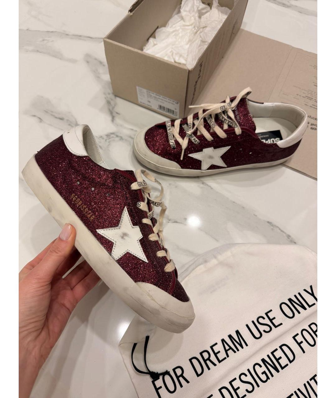 GOLDEN GOOSE Бордовые кроссовки, фото 5