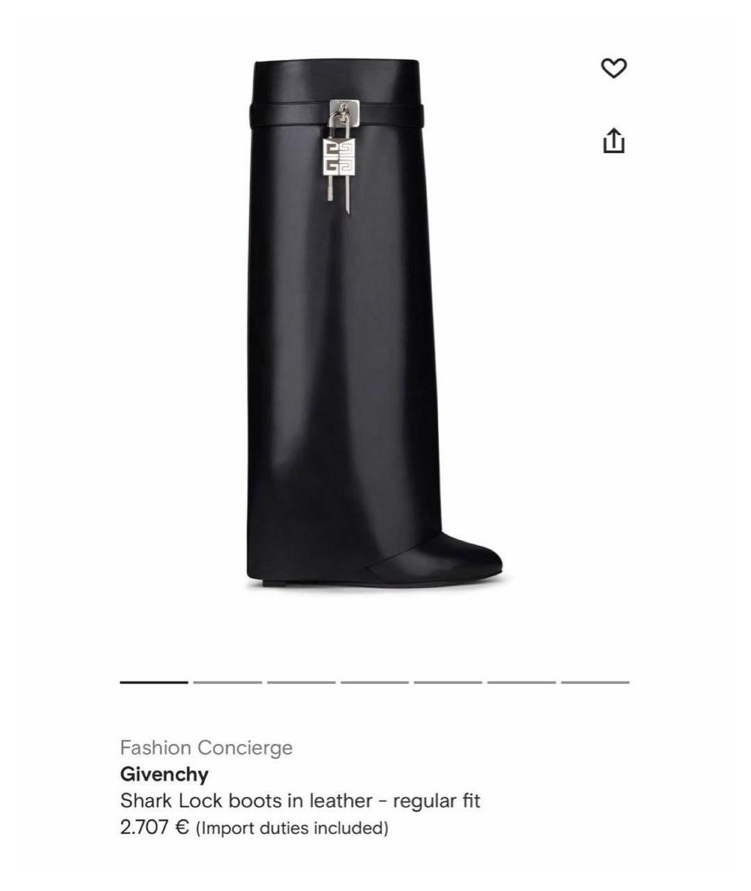 GIVENCHY Черные кожаные сапоги, фото 5