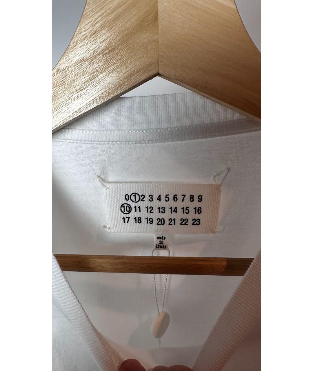 MAISON MARGIELA Белая хлопковая футболка, фото 3