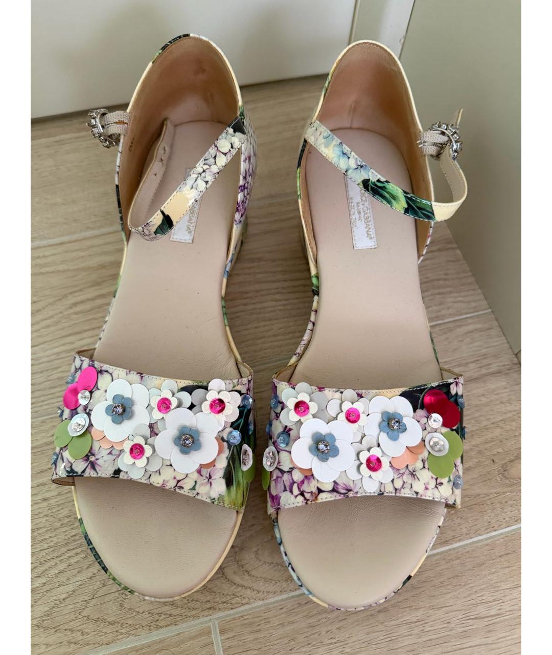DOLCE&GABBANA Бежевые босоножки, фото 2