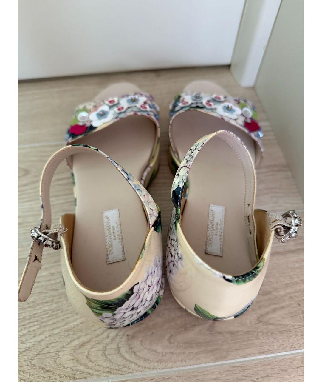 DOLCE&GABBANA Бежевые босоножки, фото 3