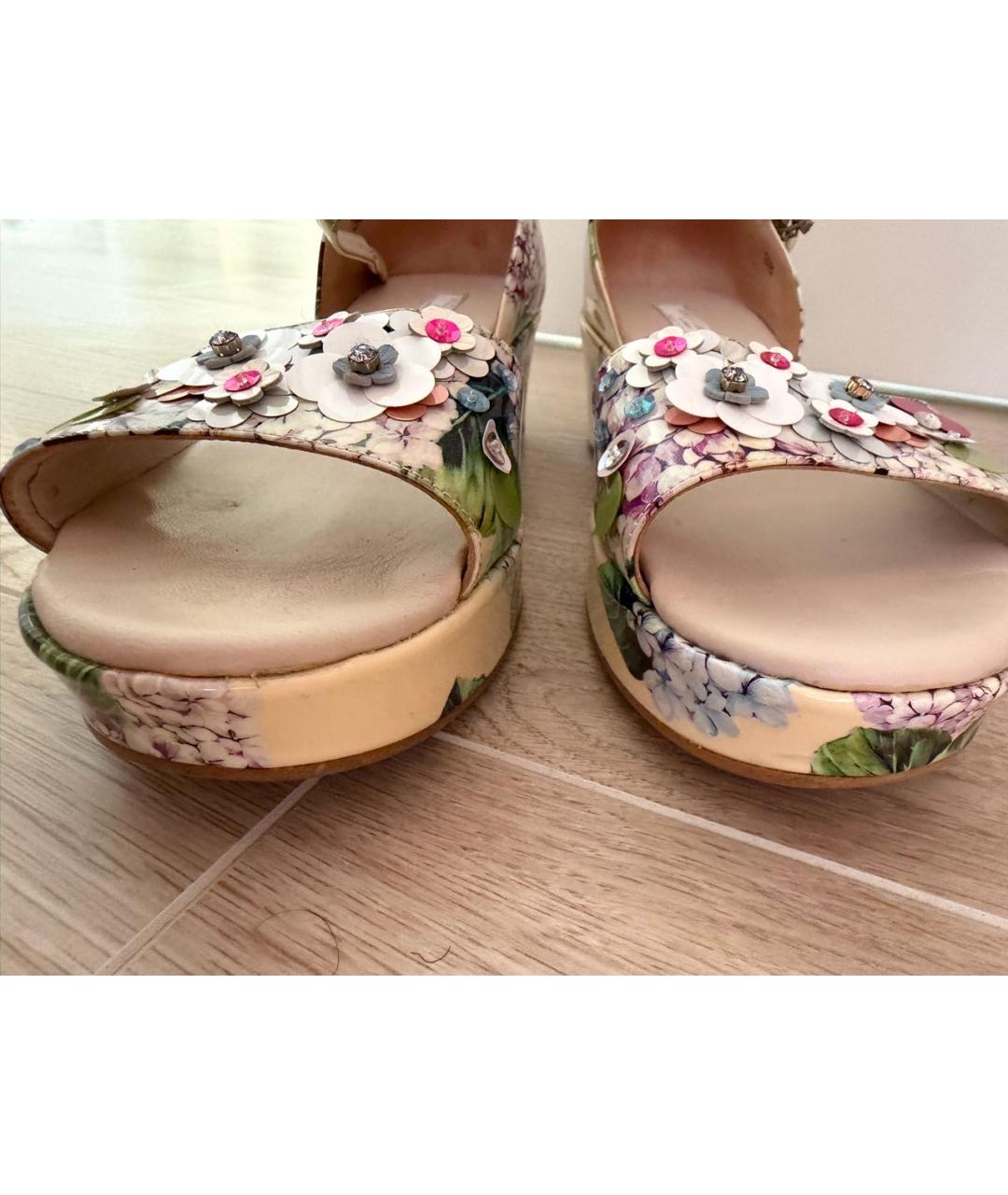 DOLCE&GABBANA Бежевые босоножки, фото 5