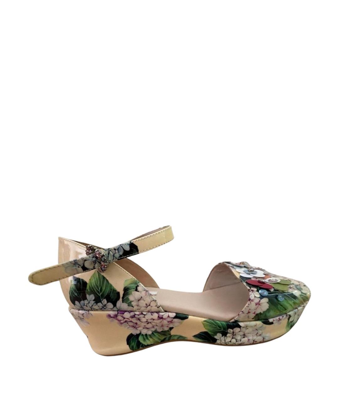DOLCE&GABBANA Бежевые босоножки, фото 1