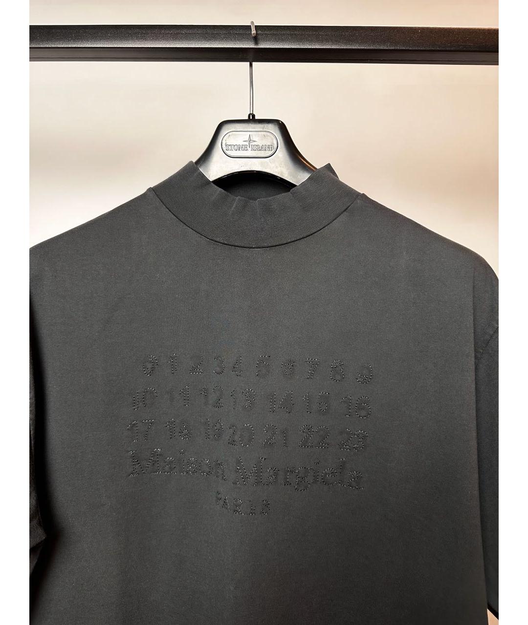 MAISON MARGIELA Черная хлопковая футболка, фото 2