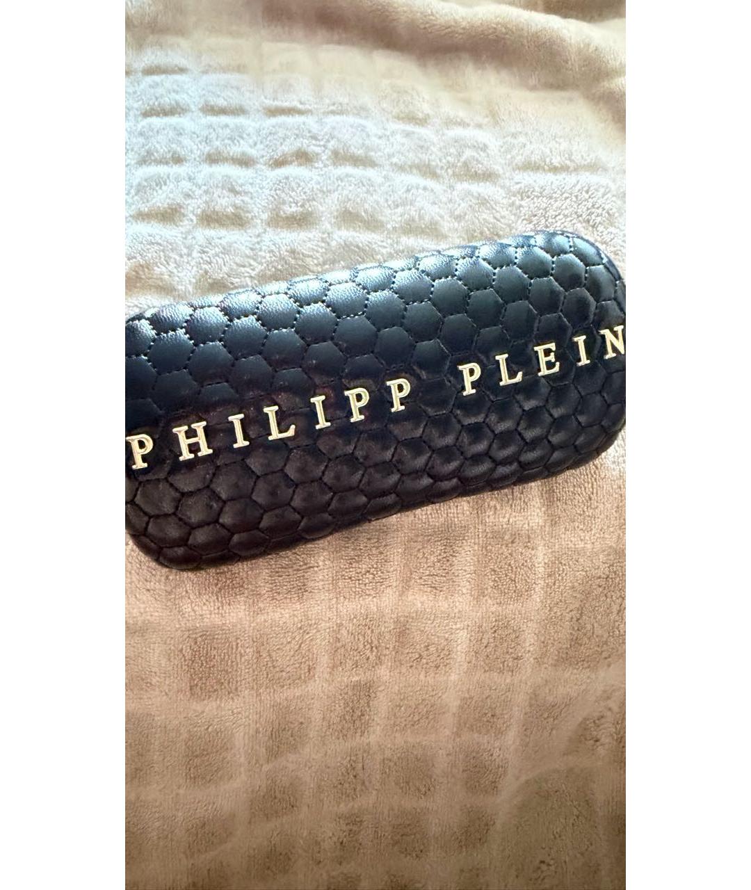 PHILIPP PLEIN Черные пластиковые солнцезащитные очки, фото 4