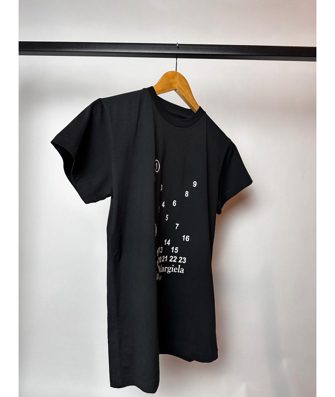 MAISON MARGIELA Черная хлопковая футболка, фото 2