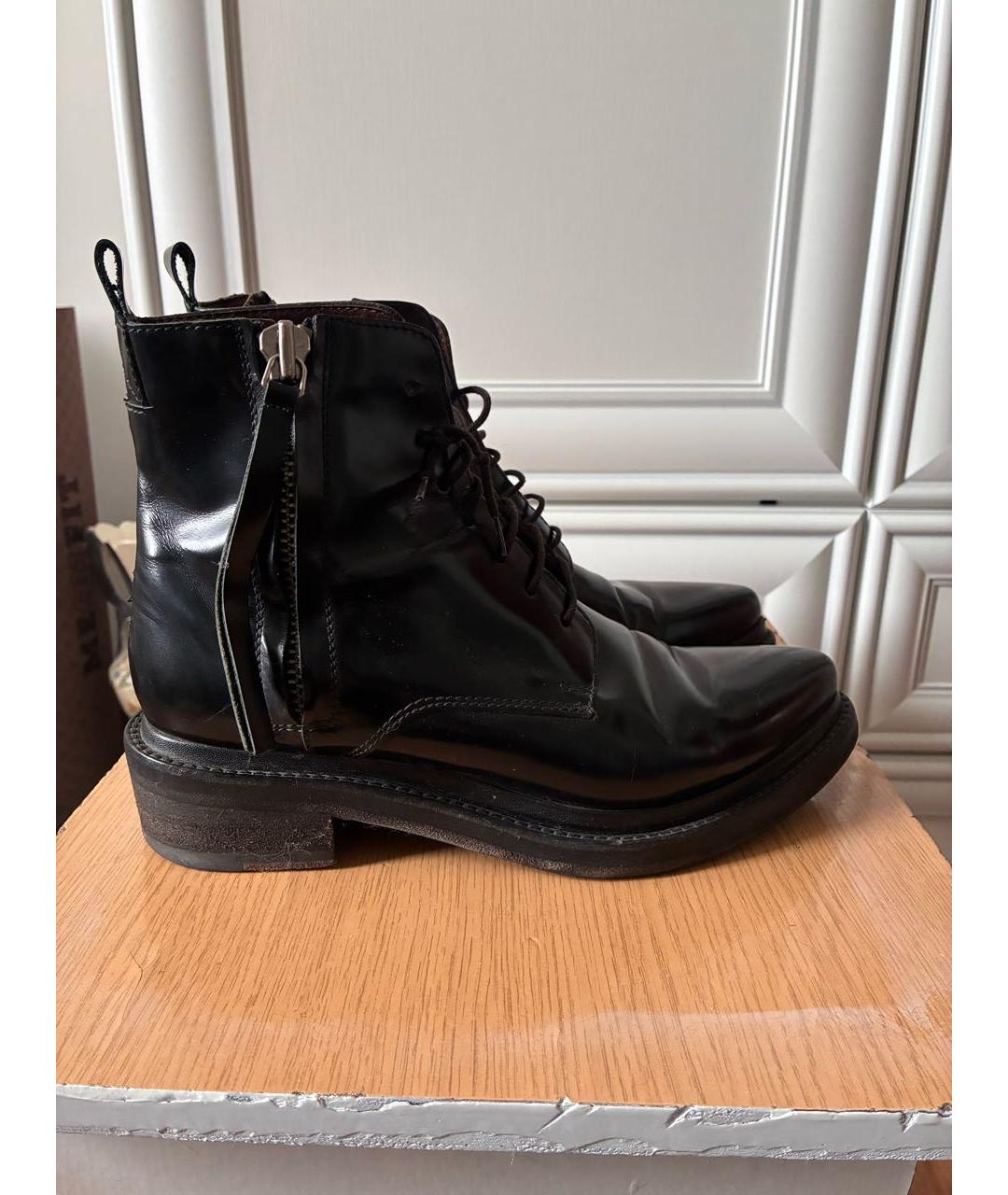 ACNE STUDIOS Черные ботинки из лакированной кожи, фото 8