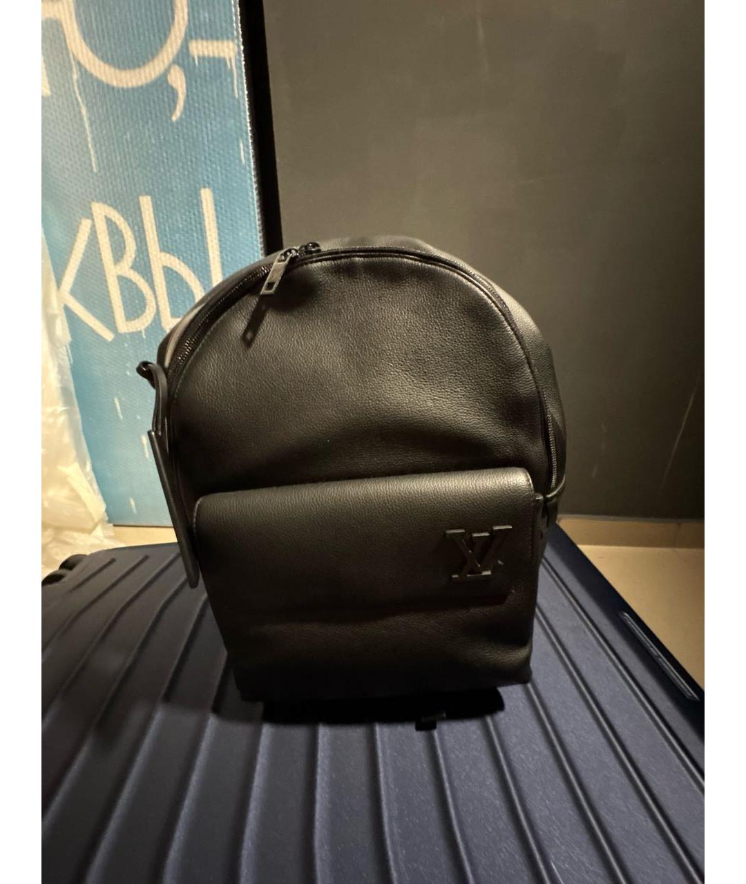 LOUIS VUITTON Черный кожаный рюкзак, фото 5