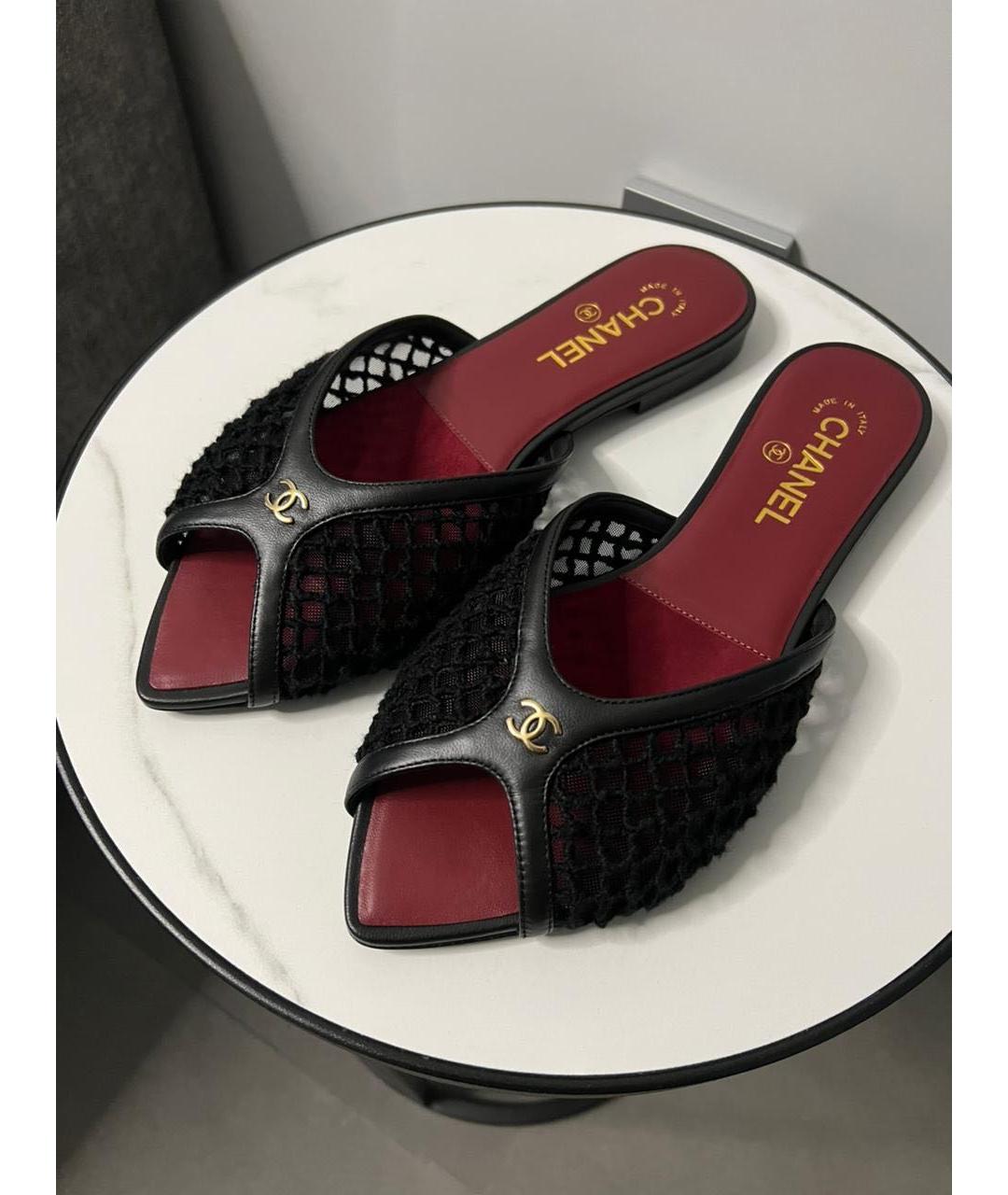 CHANEL Черные текстильные мюли, фото 8