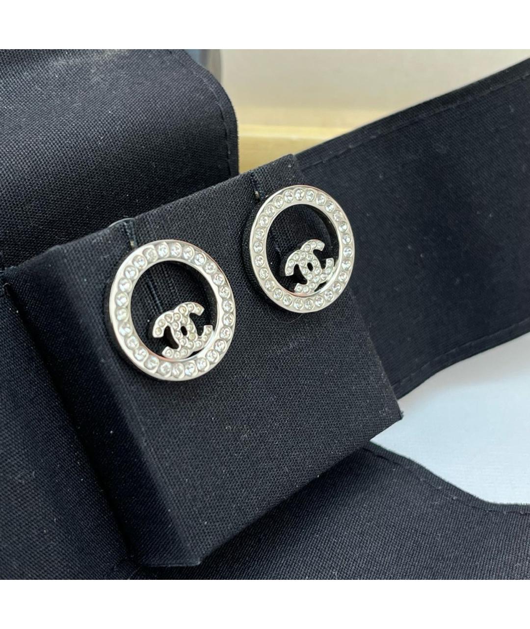 CHANEL Серебряные металлические серьги, фото 3