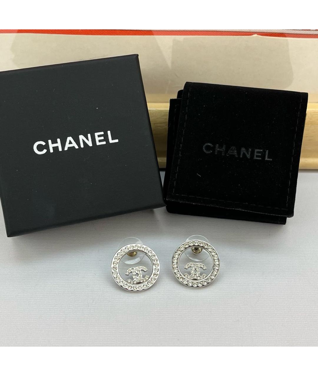 CHANEL Серебряные металлические серьги, фото 2