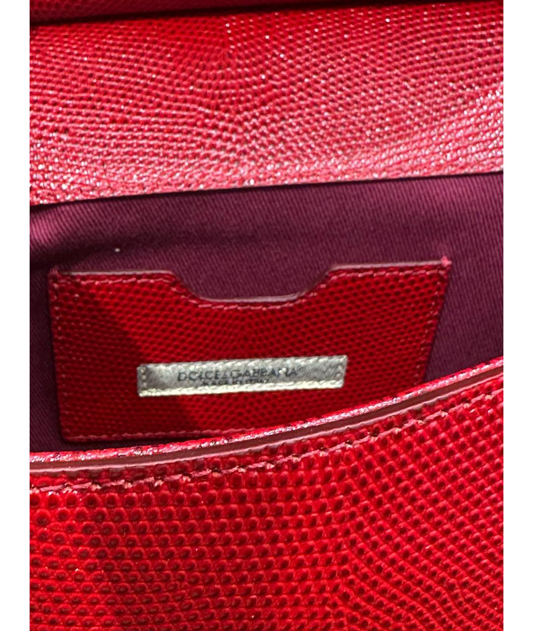 DOLCE&GABBANA Красная кожаная сумка с короткими ручками, фото 6