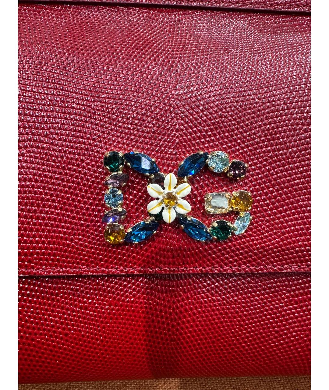 DOLCE&GABBANA Красная кожаная сумка с короткими ручками, фото 7