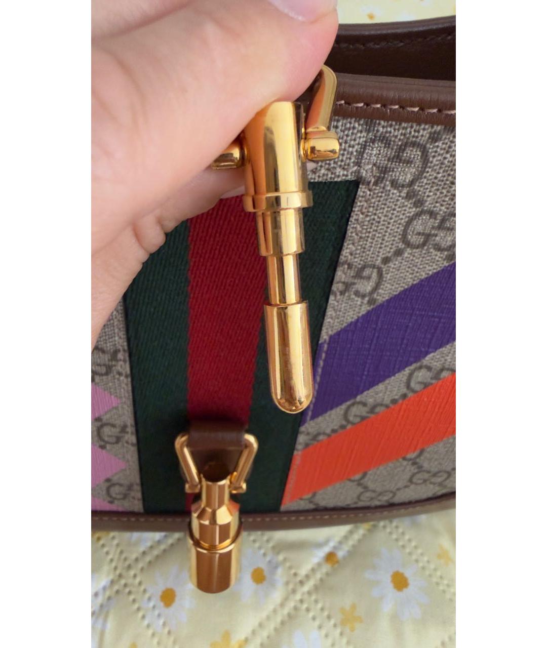 GUCCI Коричневая кожаная сумка через плечо, фото 8