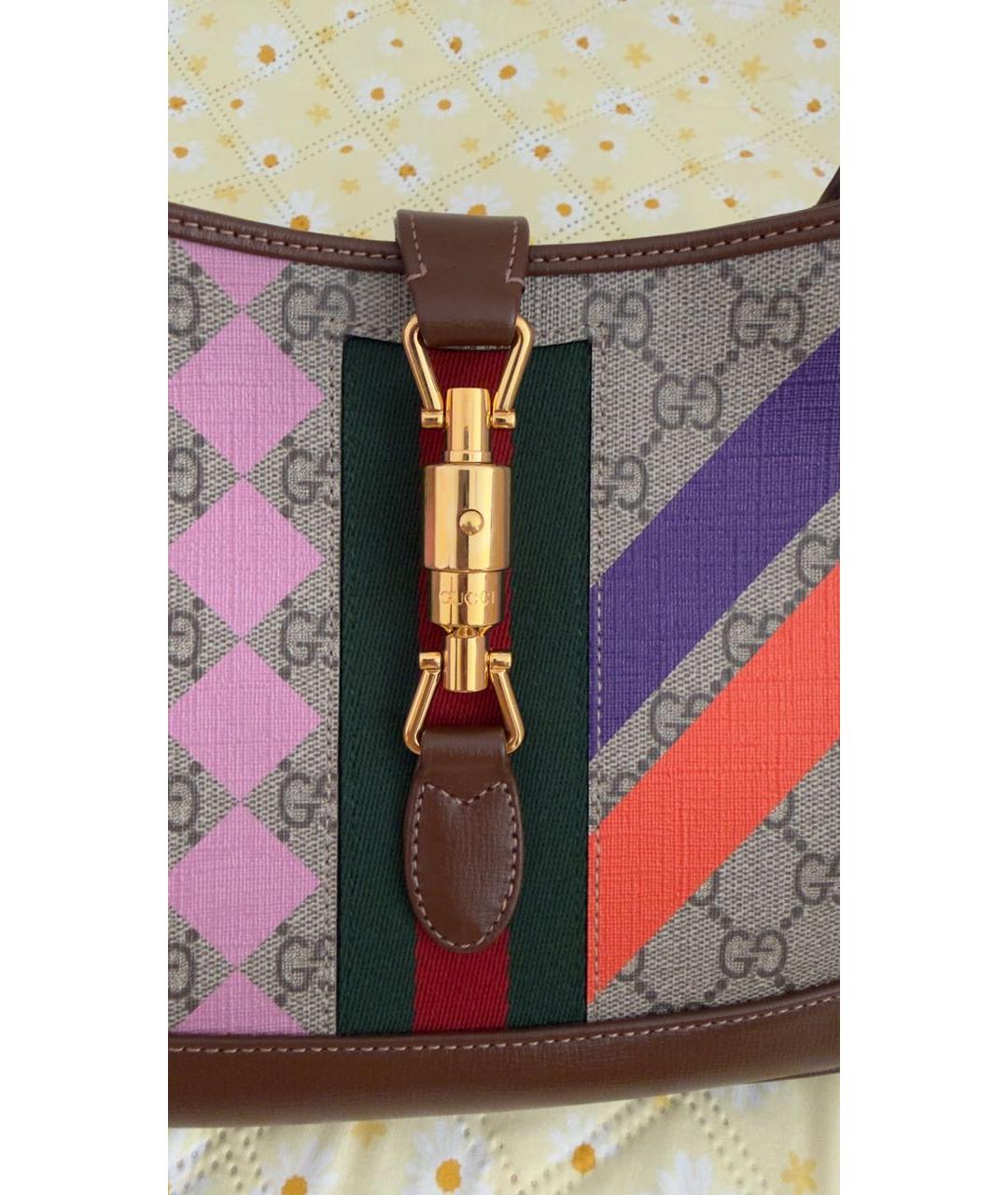 GUCCI Коричневая кожаная сумка через плечо, фото 7